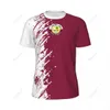 Conception exclusive Qatar Flag Grain 3D Men imprimé pour le soccer de vélo de course de vélo de soccer Fitness Sports Jersey Fans de maille t-shirt 240426