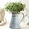 Vases Vintage Tin Bucket Fashionable Flower Vase Vase Retro Metal Puilles pour Home Office
