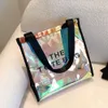 Bolsa a laser de PVC Moda de sacola de plástico transparente Moda de grande capacidade São de compras à prova d'água do verão Bolsa de ombro para mulheres