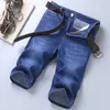Mężczyźni dżinsowe szorty letnia cienka sekcja Elastyczna siła Slim Fit Krótkie dżinsy męskie odzież Blue 240415