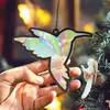 Figurki dekoracyjne Rainbow Hummingbird Suncatcher akryl pryzmat wiszący dekoracja szczęściarz wisiorek ogrodowy wystrój domu