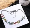 Corea Ins Net Red Clavicle Chain Rhinestone Color Diamond Letter Necklace Simple Choker Neck Cowelry Neckry Necklace6526204