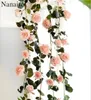 180 cm High Quality Fake Silk Roses Ivy Vine Artificial Flowers With Green Leaves For Home Wedding Decoration Hanging Garland4729516