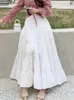 Saias de verão Salia doce 2024 Faldas Mujer de Moda todos combinam plissados A-line Jupe Fashion Korean High Waist White Loose White