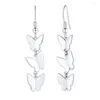 Dangle Ohrringe Kettenpro 925 Sterling Silber Schmetterling Tropfen für Frauen zierliche Mädchen Brincoos Brautjungfer Geschenk E605