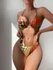 Frauen Badebekleidung 4 Stück Dot Print Strings Halfter Bikinis Badeanzug Strand Minirock sexy Frauen 2024 Badeschwimmanzug Frauen weiblich