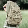 Backpacks Womens Canvas Rucksack Langlebiger 14 -Zoll -Laptop -Rucksack mit großer Kapazitäts -Draw -String -Backpackl2405