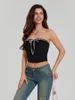 Kvinnors tankar Fashion Women Tube Tops Summer Back Zipper Corset Bandeau Backless Shirts For Streetwear Eesthetic Grunge Clothes