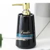 Dispensador de sabão líquido 1 PC 430ml Shampoo Bottle Light Luxury Style Ceramics Solid Color Banheiro Loção Acessórios