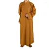 Etniska kläder traditionella kinesiska långa kläder för buddhism munk buddhist vuxna män haiqing meditation klänning