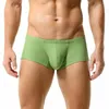 Underpants Sexy Men Ice Silk Boxer Mesh Big Pouch U Convex Underwear Hip Lift Short Trunks Super Elasticity Solid Swimwear