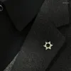 Broscher isyy koppar metall David av stjärna pin badge design herrdräkt krage brosch kläder smycken tillbehör gif