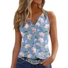 Women's Tanks 2024 Charming Camisole Womens Tank Top V Neck Floral Printed Casual Flowy Summer Sleeveless Deep Side Cut Tops For Women