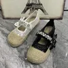 Casual Shoes Summer Women Flat Plus Size Rhinestone Bow Fashion Sandals Designer Loafers Causal Mullers