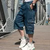 Men's Jeans Mens Summer Thin Denim Short Fashion Streetwear Hip Hop Long 3/4 Capri Cargo Shorts