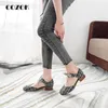 Повседневная обувь Bowknot Fashion Sandals 35-44 Большой размер корейский стиль толстый шнурок с турниной для одиночной женщины вулканизируйте низкие летние черные