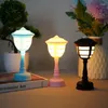 Table Lamps Retro Miniatures Small LED Desk Lamp Mini Street Lights Battery Powered Night Desktop Ornament