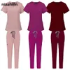 Arrivée Custom Women Nursing Scrubs Pantalons de jambe droite Set Hospital Doctor Set Femmes Femmes Élégantes Hôpital Slim Hospital Uniforme 240420