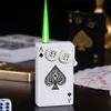 Gear Poker Iatable Green Fire Windproof Lighter Creative Playing Card Metal Lighter