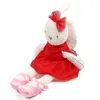 42cm lindo conejo de conejo con vestido de lujoso juguete peluche muñecas de animales suaves conejo para bebés regalo de cumpleaños