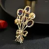 Broschen natürliche Kristallperlen Werbe Ballon Bouquet Brosche einfache Mode High-End Lady Pin Elegantes Kleidermantel Schmuck Geschenke