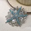 Broches Donia Jewelry European and American Fashion Starfish Alloy Alloy Micro-Richestone Luxury Retro Pearl Pin.