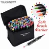 Marcadores TouchNew 1 Color Mark Comic Marcking Marcking Alcool Sketching Tip Oil Tip Oil Double Brush Suppliesl2405