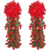 Flores decorativas de flores artificiais videira rosa casa decoração de parede de casamentos de arco ao ar livre decorações de cena de Natal plantas de celebração longa