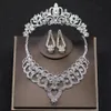 Luxe zilveren bruiloft haar sieraden kristal bruid prinses kronen en tiara's ketting oorbel sets vrouwen haaraccessoires13888204944451
