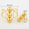 Dubai Gold Color Beads Pendientes Pandent for Women Fashion Jewelry Juego de joyería Etiopía Collar de novia Ring Fiesta de Navidad 240423