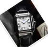 Słynne kwadratowe tarcze zegarki dla mężczyzn Data godzina kwarc chronograf zegar skórzany pasek Prezydent Kalendarz Ultra cienki hip hop lodowane prezenty na rękę na rękę
