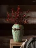 Jarrones Vintage Hecho a mano Cerámico Topla Topla de mesa seca Arreglo de cerámica gruesa Decoraciones decorativas para macetas del hogar
