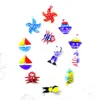 Figurine decorative decorazioni per acquario in vetro galleggiante pallone a bolle con mini trambusto animale marino grave barca a vela granchio stella