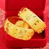 Hoyon Real 100% 24k Gold Color Bangle para mujeres Dragon y Phoenix Bracelet Wedding Wedding Wedding Jewelry Regalos 240416
