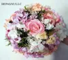 Kunstmatige bloemenbal Rose Hydrangea IJzeren Bloemstand Simulatie Rose Krans Zijde Bloemen Bruiloft Decoratieve weg TOEPASSEN BOOD6702129
