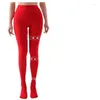 Women Socks Red Pantyhose Female Year Sexy Anti-hook Silk Velvet Wedding Bride's Leggings For