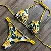 Kvinnors badkläder 2024 Sexiga damer Tie Bow Bandage Nacing Up Bh Swim Bikini Women Bading Suit Swimsuit 2 Pieces Set Triangle