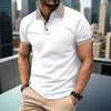 Zomerheren Casual Polo shirt met korte mouwen Polo shirt modieus duizend vogel plaid revers t -shirt ademende top 240419