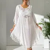 Sommer 2024 Holiday Beach Dress Casual Lose Cover ups halb Ärmeln Mode transparent leichte Bikini -Umhänge