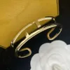 Bracelet pour femmes Designer Crystal Bracelet Lettre de femme F Bracelet Bijoux de mariage Designer Gift