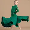 Scena noszenia dziecięcych konkursów z tańca łacińskiego dla dzieci zielony niebieski krajowy standardowe sukienki balowe dziewczyny nowoczesne taniec xs7973