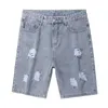 Plus size heren gescheurde denim shorts, zomer casual losse shorts, maat 28-48 voor 50-142 kg dikke kerel