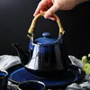 Teaware -sets Blue Cat Eye Design Teapot Chinees Traditionele keramische thee Cup Afternoon Tea Drinkware Set Home Decor Tearear