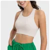 Donne di colore solido Donne Fitness reggiseno L-36 palestra yoga canotte senza schienale posteriore atletico ritaglio cross-abbigliamento da allenamento soft shirt con torace