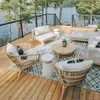 Lägermöbler utomhus rotting soffa kombination vattentät solskyddsmedel balkong fritidsstol Courtyard Terrass berömt vandrarhemskort