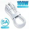 PD 100W USB C al cable USB Type-C Cable de datos de carga rápida para Huawei P30 Samsung Xiaomi Línea de datos de datos Accesorios de carga rápida