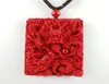 Kinesisk röd organisk cinnabar drake pendel halsband Lucky Jewelry Amulet 7889872