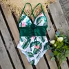 女性用水着新しい腹部コントロールは、水着プリント水着ビンテージレトロバススーツボディスーツビーチウェアバックレスxxl