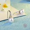 Dangle Earrings Fine Simple Big Clear Drop Pearl Classic Women Round Natural White Jewelry For Elegant Gift