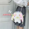 Plush Backpacks 2022 New Japan Lolita الكتف Bag Bag Girl Play Plush Lace LoP Ears Rabbit Pearl Messenger Bag Mini Toy Phone Coin Bagl2405